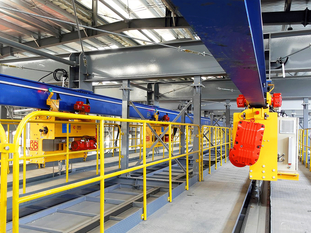 Special material handling system for galvanizing